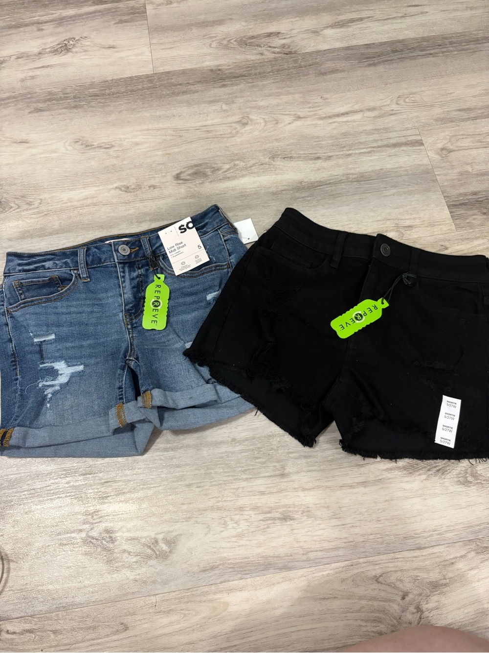 Lot of SO Jean Shorts Size 5 Blue Low Rise Black High Rise NWT